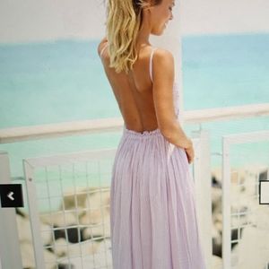 Lavender Lace Maxi Dress open back
